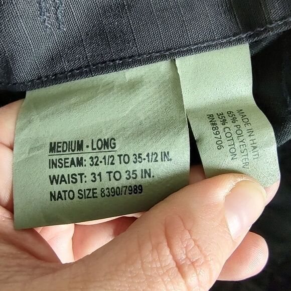 Brand New DBU Proper Men Medium Regular BDU Zip Fly Trouser Pants Black Military - Picture 12 of 13